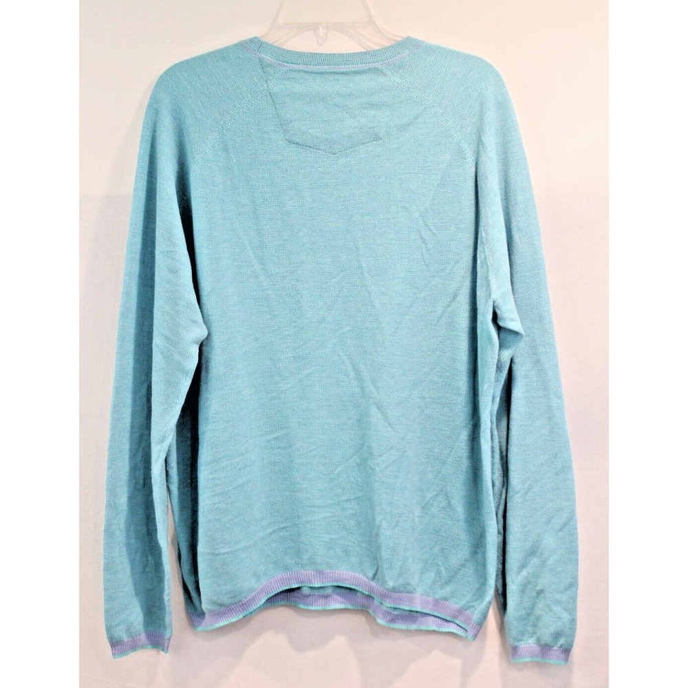 Robert Graham Sweater Mens size XL Sky Blue Crew Long Sleeve - Picture 5 of 8